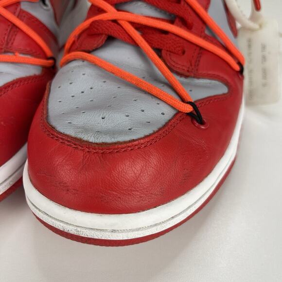 Nike Dunk Low x OFF-WHITE University Red 2019 Men's Size 11.5 AUTHENTIC - Picture 10 of 16
